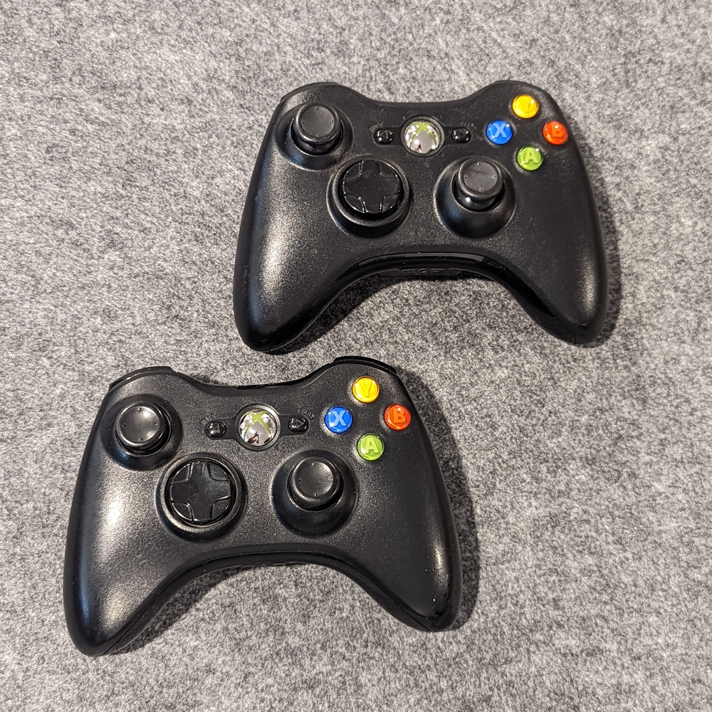 Two Black Wireless Video Game Controller for Xbox, Gaming Bundle